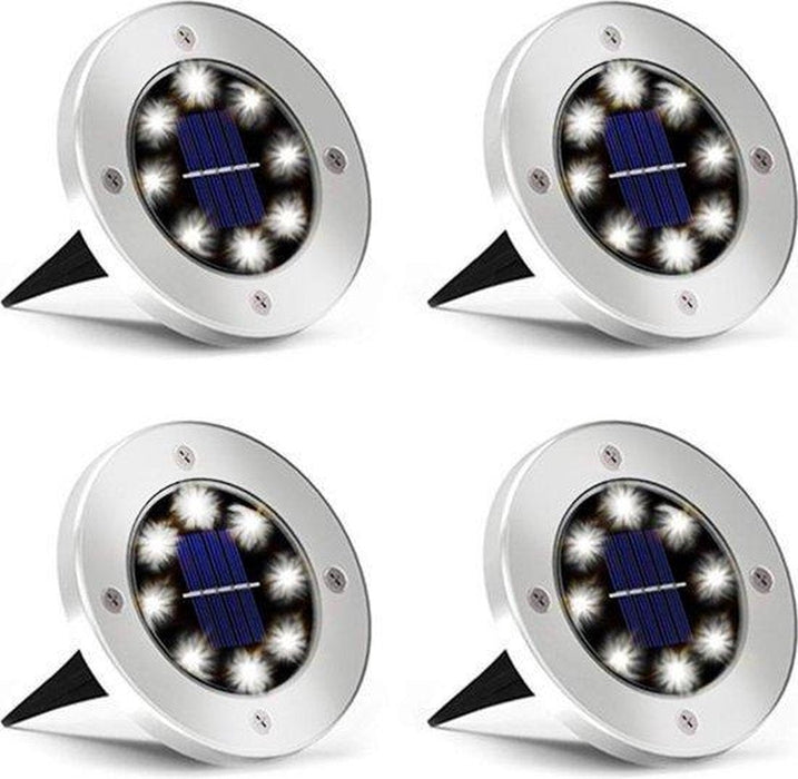 4 x LED Solar Grondspot Zwart - Solar Tuinverlichting - Buitenlamp - Tuinverlichting op Zonne-Energie