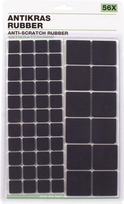 Antikras Meubelbeschermers Rubber Zwart Diverse Maten 56 stuks