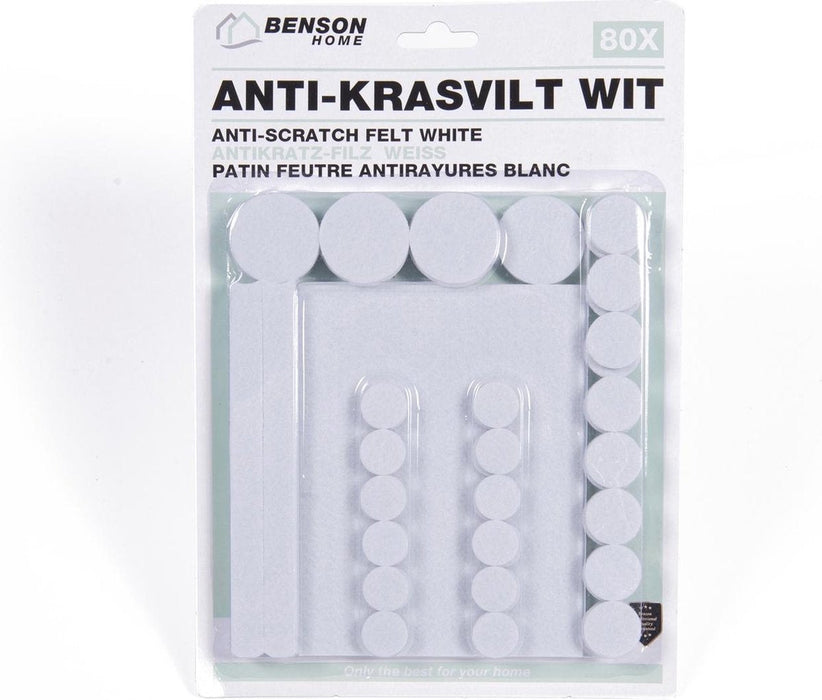 Antikras Meubelbeschermers Rubber Wit Diverse Maten 80 stuks