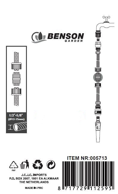 Slangkoppeling Soft 1/2" – 5/8" (12–15 mm) | Voor Tuinslangen
