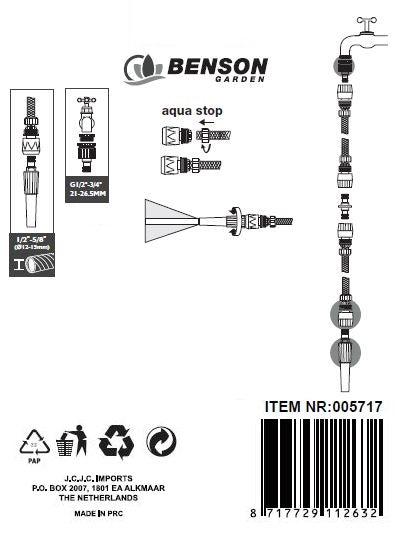 Slangkoppeling Set 4-Delig – 1/2" & 3/4" Aansluitingen | Inclusief Sproeimondstuk