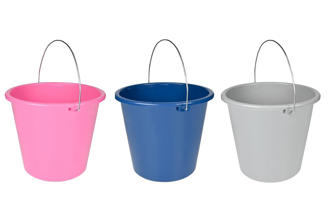 Emmer 5 Liter – Kunststof met Metalen Hendel | Roze, Blauw & Grijs