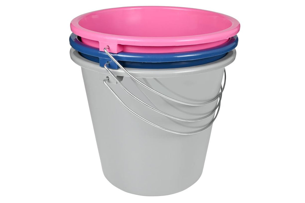 Emmer 5 Liter – Kunststof met Metalen Hendel | Roze, Blauw & Grijs