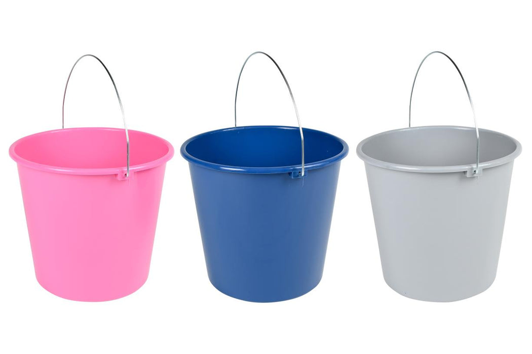 Emmer 10 Liter – Kunststof met Metalen Hendel | Roze, Blauw & Grijs