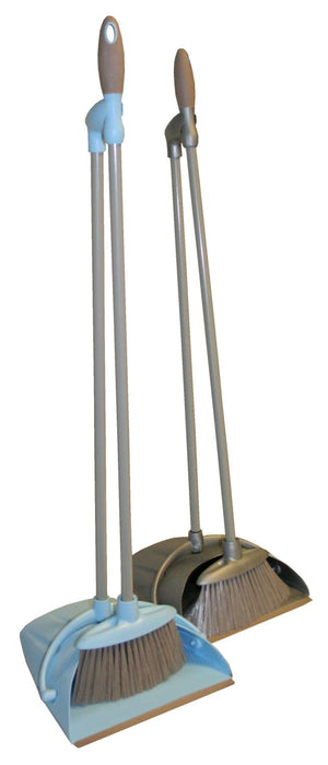 Stoffer en Blik met Lange Steel – Kunststof 91 cm | Blauw & Grijs | Comfortabel Schoonmaken Zonder Bukken