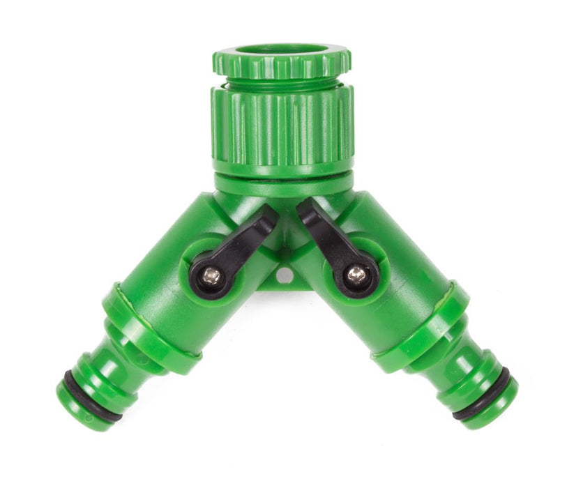 Waterverdeler 2-Weg 1/2" / 3/4" – Kunststof | Apart Afsluitbare Aansluitingen