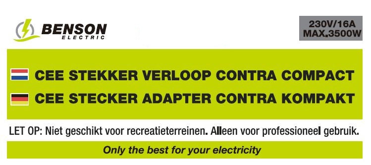 CEE Stekker Verloop Contra Compact – 16A | IP44 | 200–250V