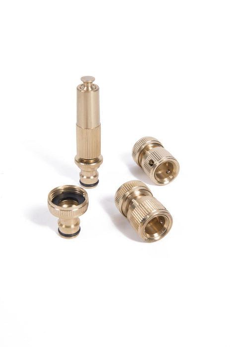 Waterkoppelset 4-delig Messing | Sproeikop & Slangkoppelingen 3/4"