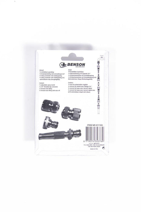 Waterkoppelset 4-delig Messing | Sproeikop & Slangkoppelingen 3/4"