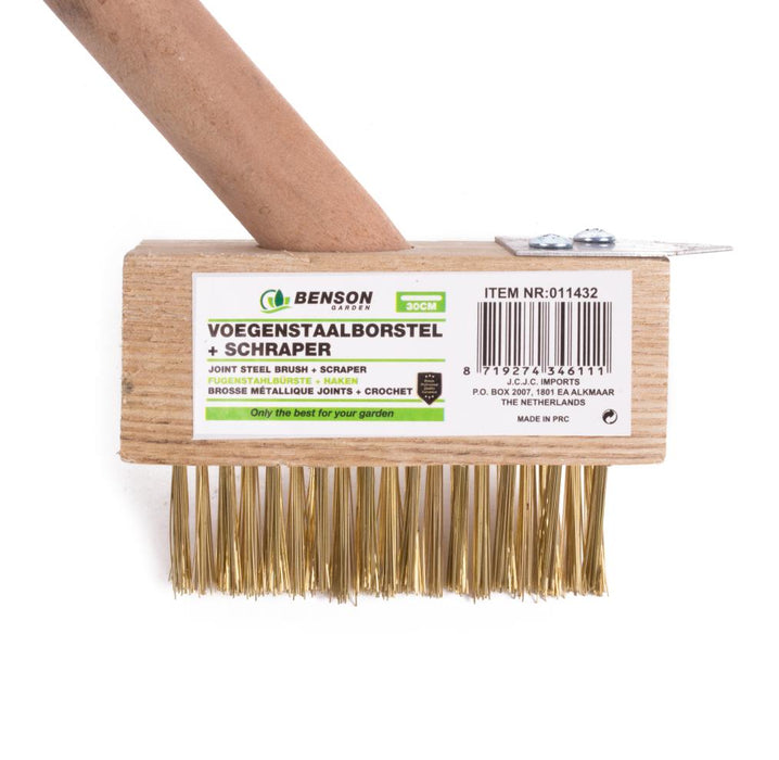 Voegenstaalborstel met Steel 30 cm – Hout & Staal | Voor Onkruid en Mosverwijdering