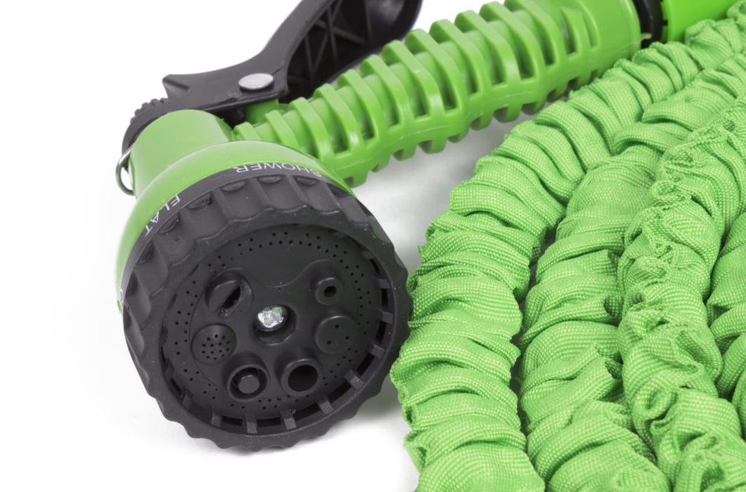 Uitrekkende Tuinslang 10 Meter – Groen | Flexibele Slang met Sproeikop 7 Standen