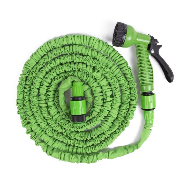 Uitrekkende Tuinslang 10 Meter – Groen | Flexibele Slang met Sproeikop 7 Standen