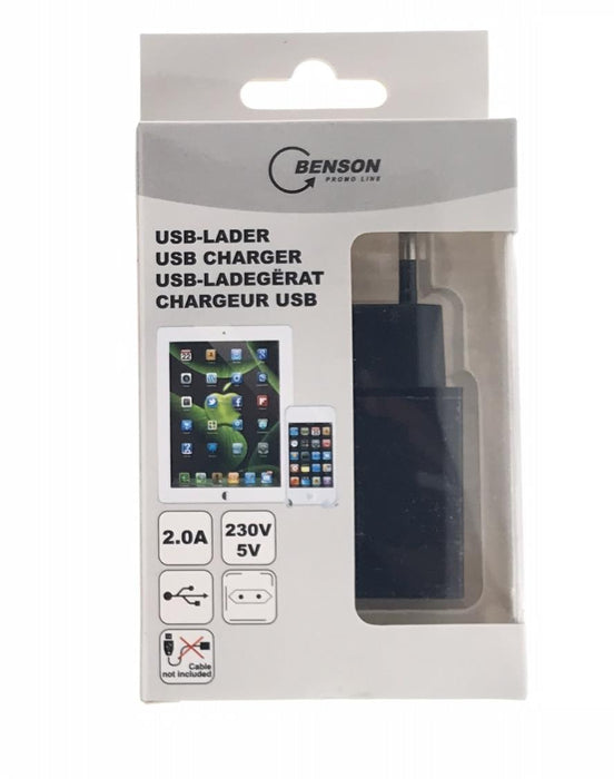 USB-A lader (2A) zwart