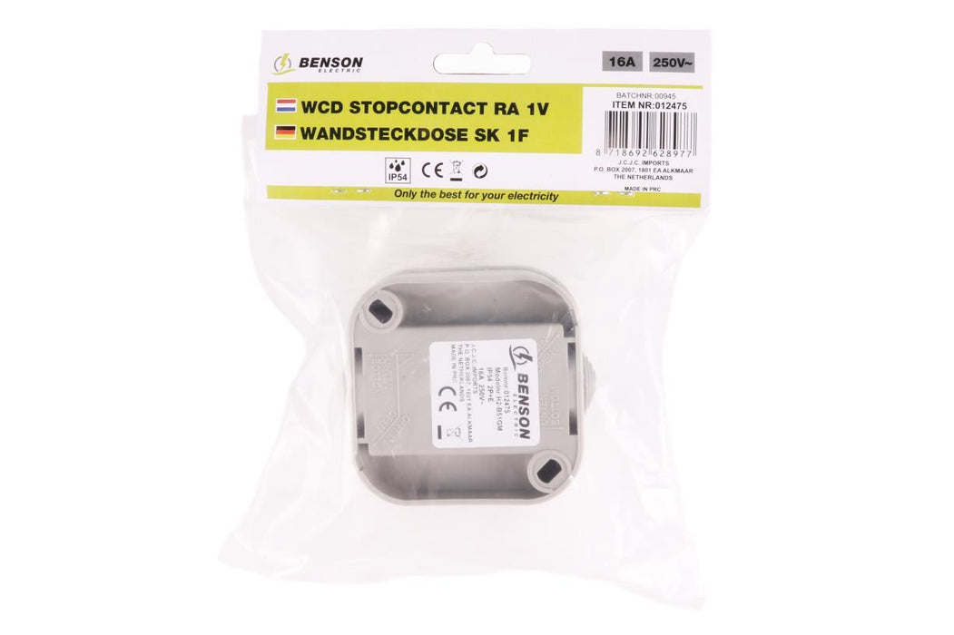 Stopcontact 1-voudig Waterdicht IP54 – 250V AC | 16A