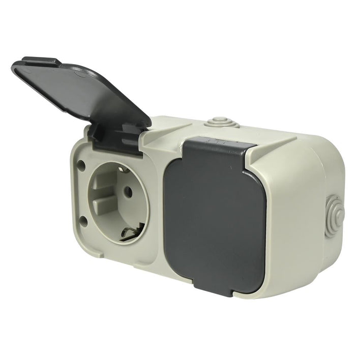 Stopcontact 2-voudig Waterdicht IP54 – 250V AC | 16A
