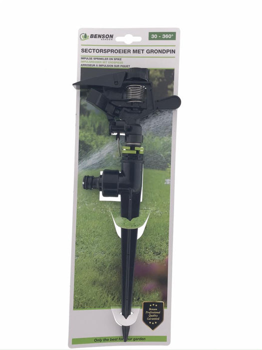Sectorsproeier met Grondpin – 30° tot 360° Instelbaar | Pulserende Tuinsproeier