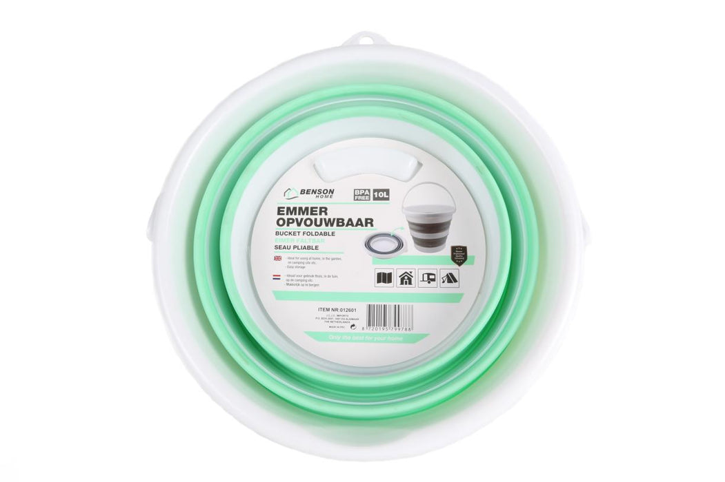 Opvouwbare Emmer 10 Liter – Ø32 x 35 cm | Compact, Licht & Duurzaam TPR + PP