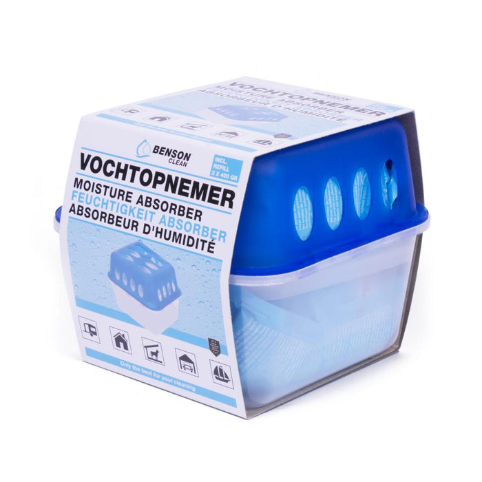 Vochtopnemer 2 x 400 g – Tegen Vocht, Schimmel & Geurtjes | Gebruiksklaar & Langdurig Effectief