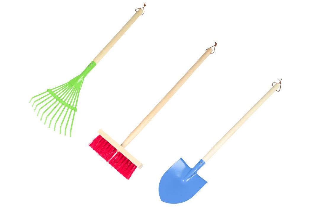 Kinder Tuingereedschap Set – 3-Delig Speelgoed met Schep, Bezem & Hark