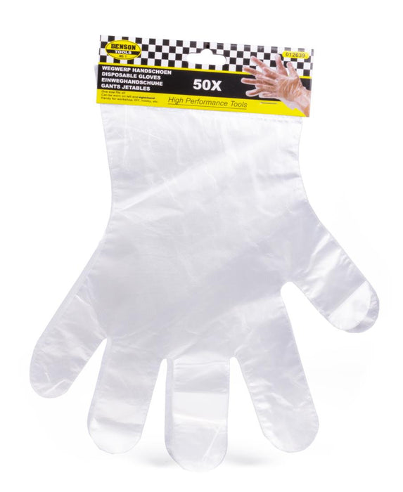 Werkhandschoen Wegwerp 50 dlg – Polyethyleen Geruwd | One Size