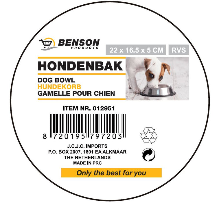 Hondenvoerbak RVS 22 x 16.5 x 5 cm