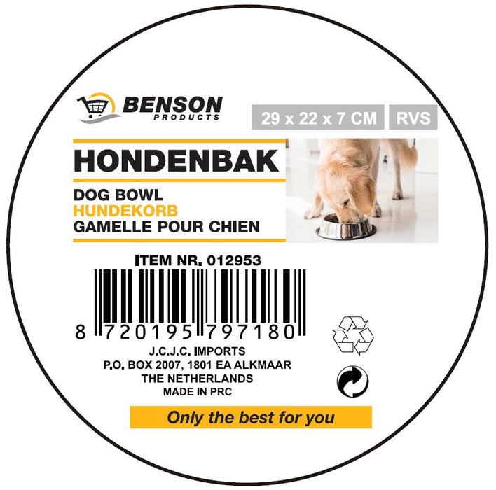 Hondenvoerbak RVS 29 x 22 x 7 cm