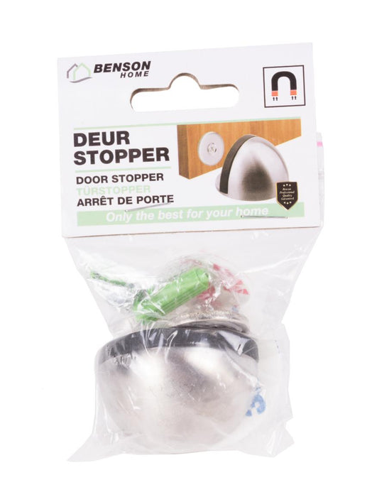 Magnetische Deurstopper – Geborsteld RVS | Inclusief Schroeven & Tape