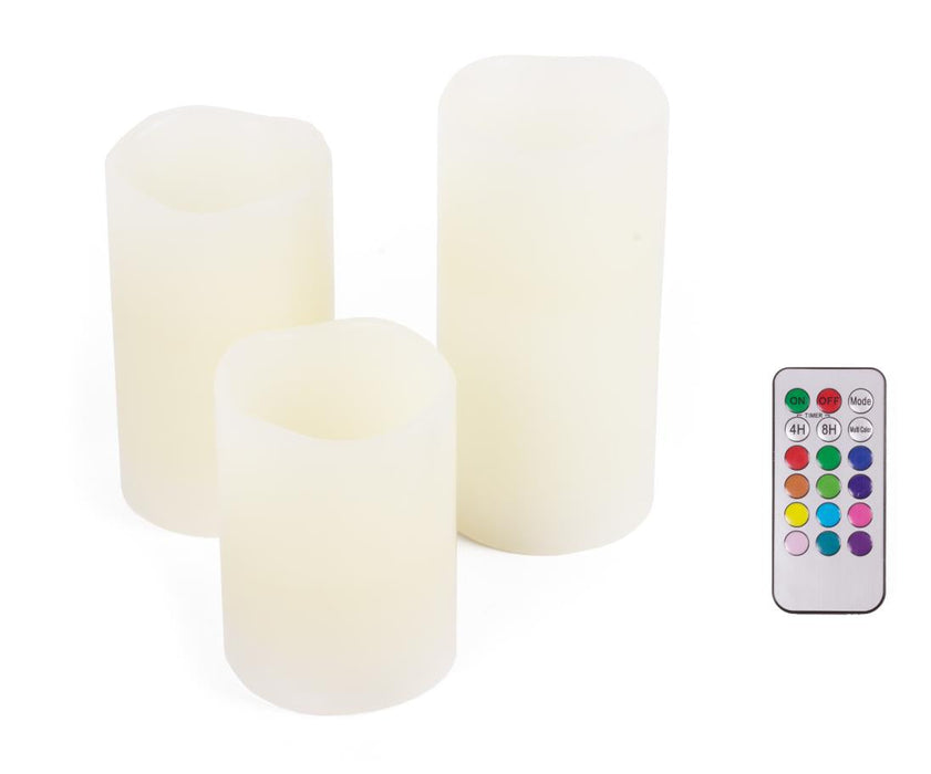 LED kaarsen 3 dlg + afstandsbediening