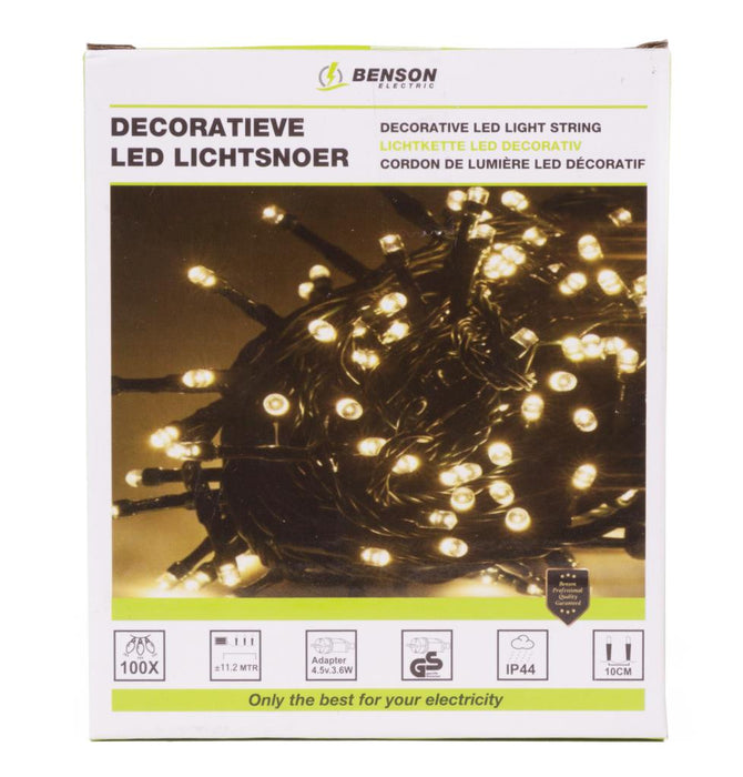 LED deco lichtsnoer wit 100 LED 11.2 mtr