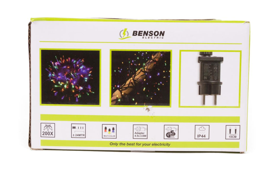 LED diamant lichtsnoer kleur 200 LED 24 mtr IP44