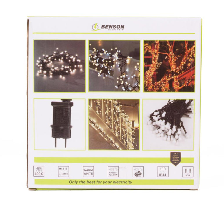 LED deco lichtsnoer bol wit 400 LED 14.5 mtr IP44