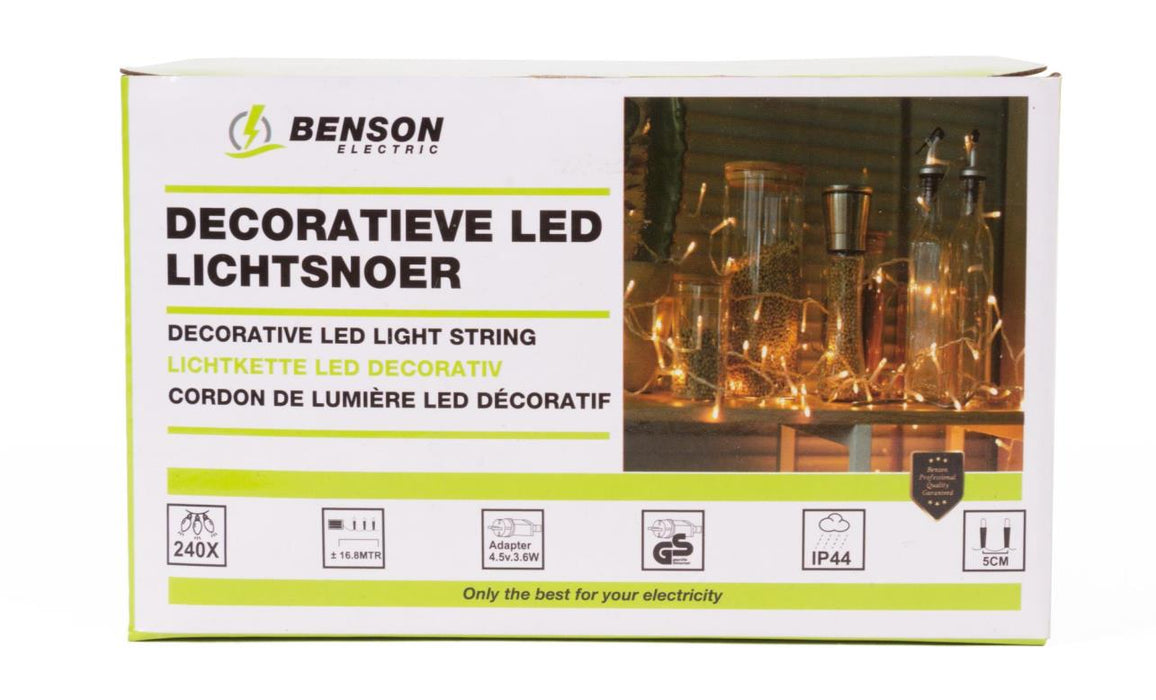 LED deco lichtsnoer 240 micro LED 16.8 mtr IP44
