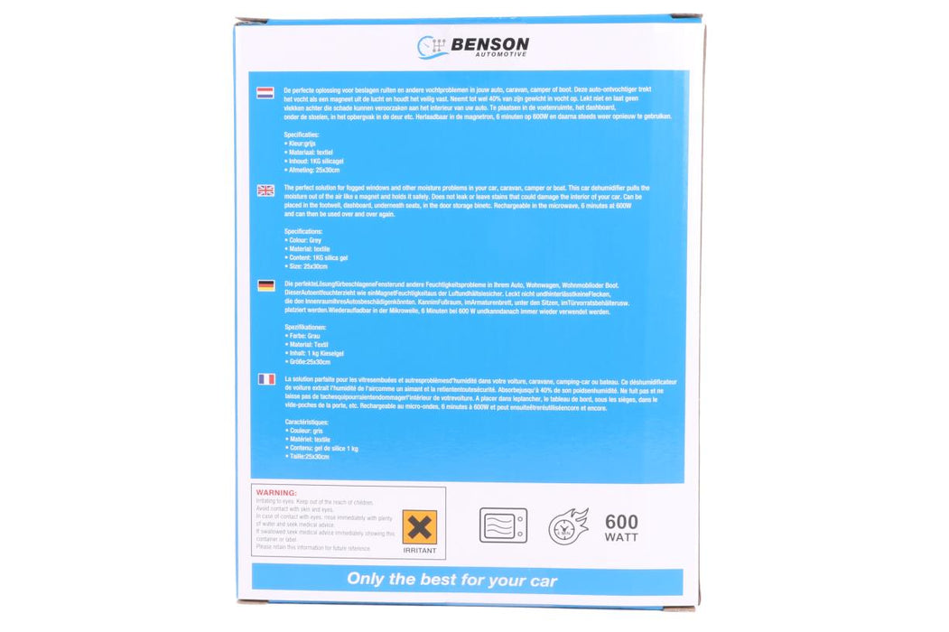 Auto Ontvochtiger 1 kg – Herbruikbaar | Tegen Condens & Schimmel