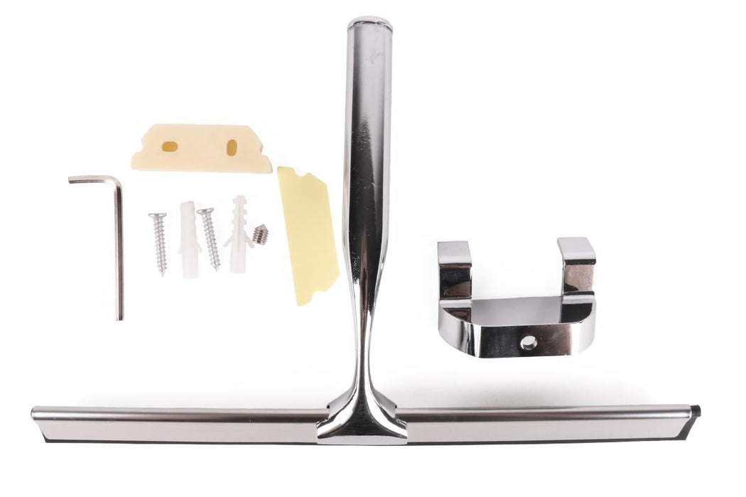 RVS Wisser 25 cm met Wandhouder – Roestvrij Staal | Voor Douche, Tegels & Spiegels