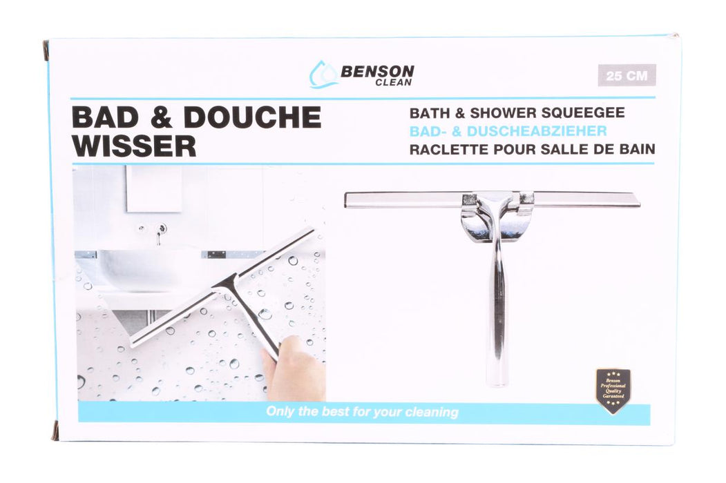 RVS Wisser 25 cm met Wandhouder – Roestvrij Staal | Voor Douche, Tegels & Spiegels