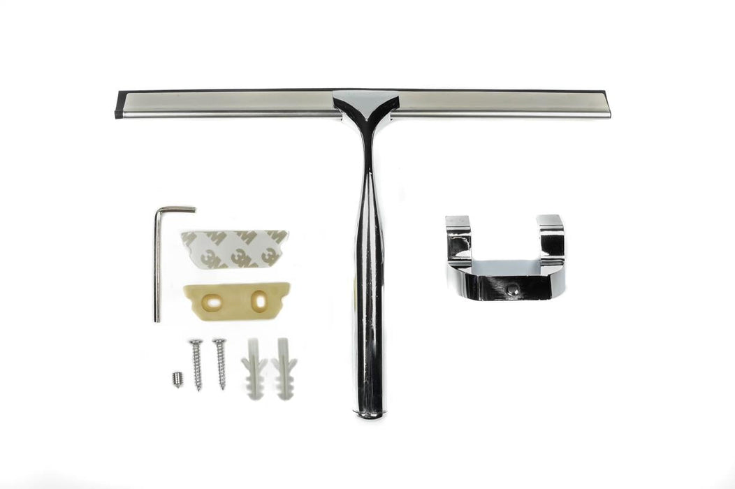 RVS Wisser 25 cm met Wandhouder – Roestvrij Staal | Voor Douche, Tegels & Spiegels