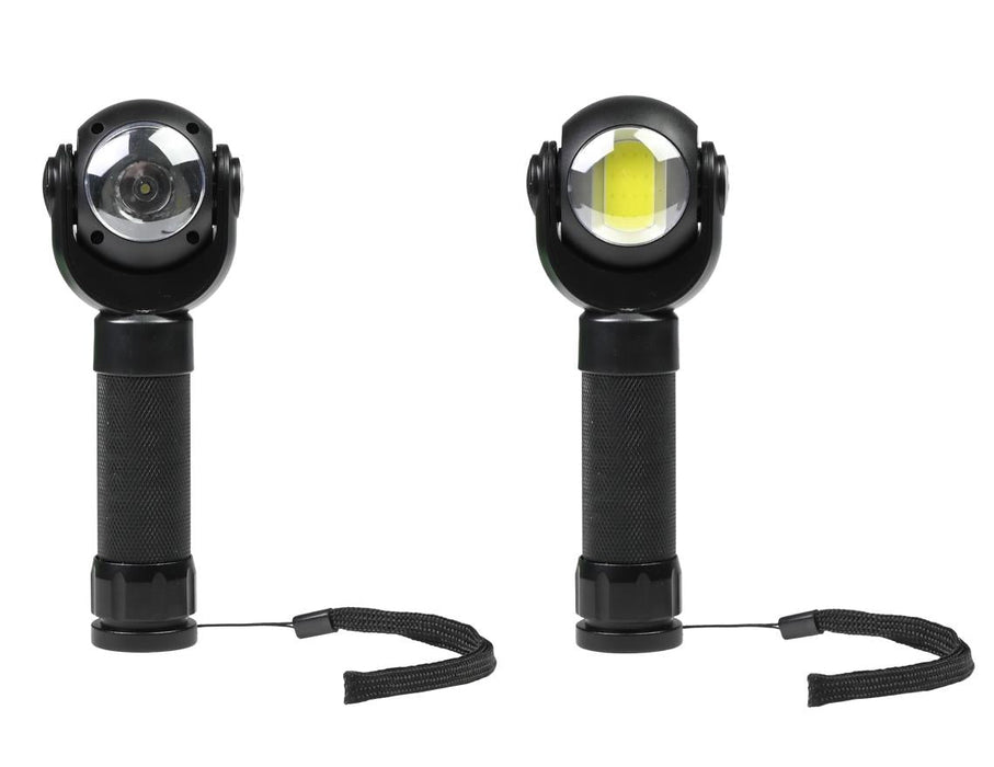 LED zaklamp + draaikop + COB alu