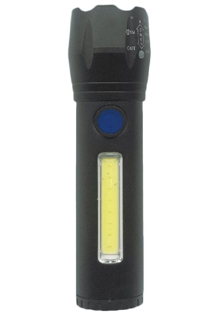 Zaklamp tactical LED + COB oplaadbaar 116 mm
