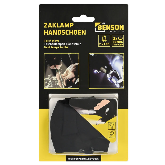 LED Zaklamp Handschoen – Met 2 LED Lampjes | Universele Maat