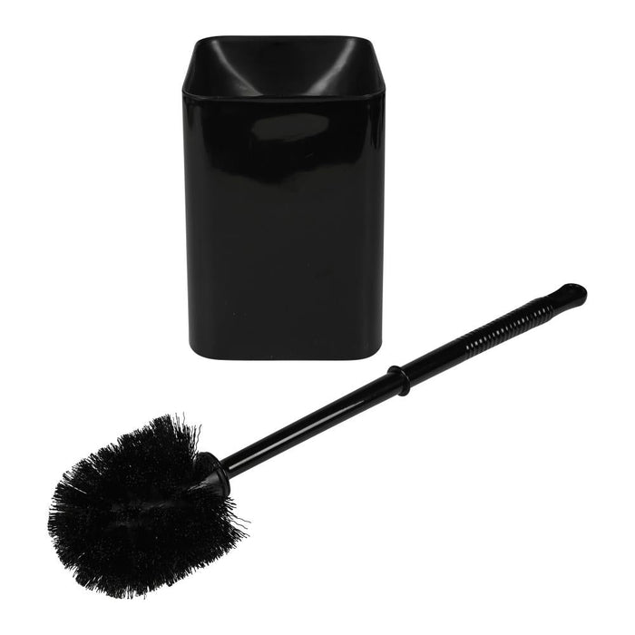WC Borstel met Houder – Zwart Vierkant | Kunststof & Makkelijk te Reinigen