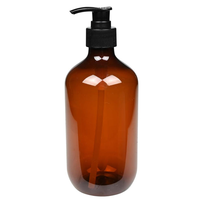 Zeepdispenser doorzichtig bruin – stijlvolle kunststof pomp fles 500 ml