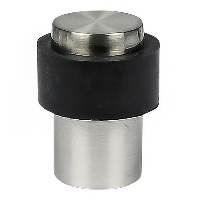 Deurstopper Zilver – Voor Vloermontage | Ø30 × 40 mm | Zink & Rubber