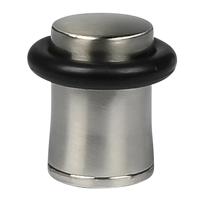Deurstopper Mini Zilver – Voor Vloermontage | Ø26,5 × 27,5 mm | Zink & Rubber
