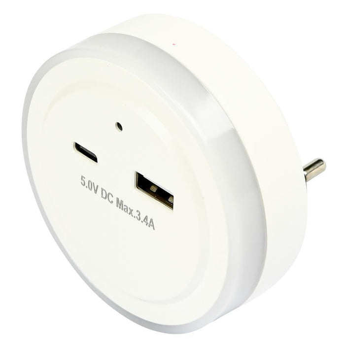 Nachtlamp USB-A en USB-C met sensor