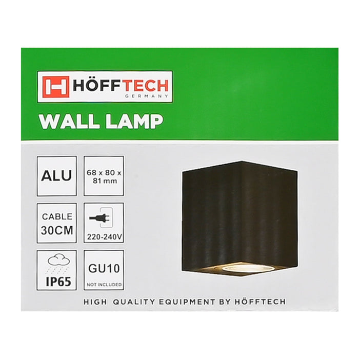 Vierkante Wandlamp Buiten – Zwart | IP65 | Aluminium | GU10