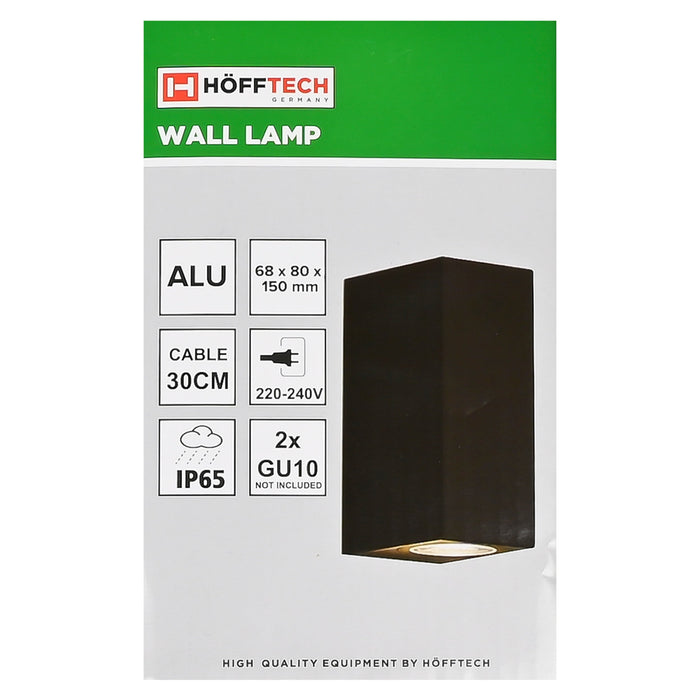 Vierkante Wandlamp Buiten – Up & Down | IP65 | Aluminium | GU10