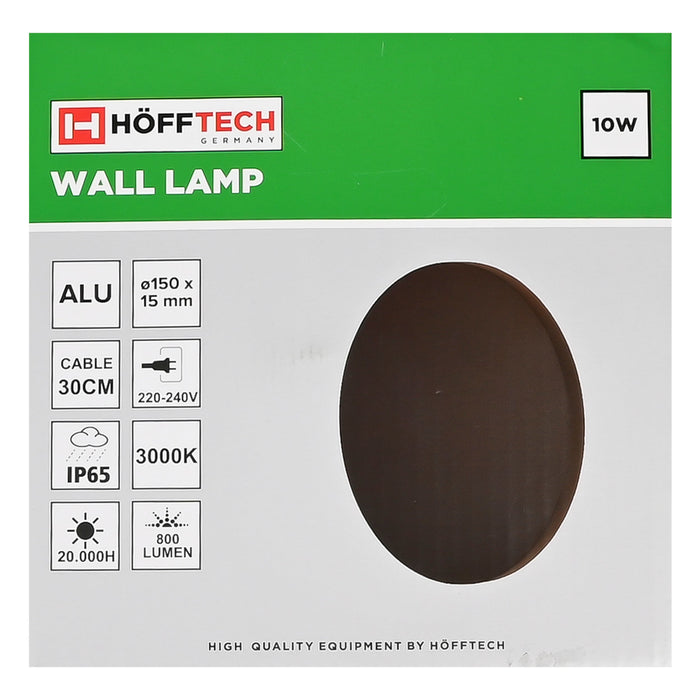 Ronde Wandlamp Zwart – Backlight | Ø15 cm | Aluminium + PMMA