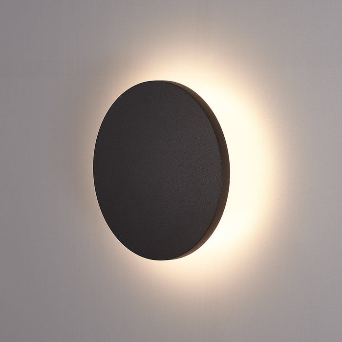 Ronde Wandlamp Zwart – Backlight | Ø15 cm | Aluminium + PMMA