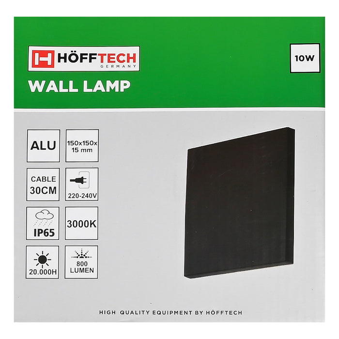 Vierkante Wandlamp Zwart – Backlight | 15 × 15 cm | Aluminium + PMMA