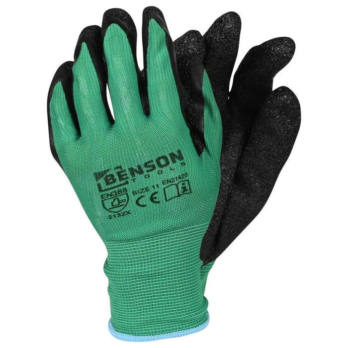 Werkhandschoenen – Polyester met Latex Crinkle Coating | Maat 11